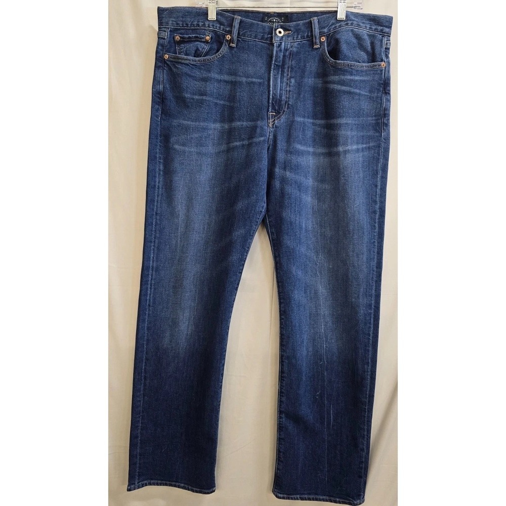 Lucky Brand Jeans Mens 36X32 Blue Denim Cotton Stretch Ankle Straight Leg Pocket